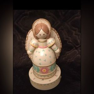 Vintage Angel Music BoxMade in Hong Kong Plays-“Silent Night”Christmas Holiday